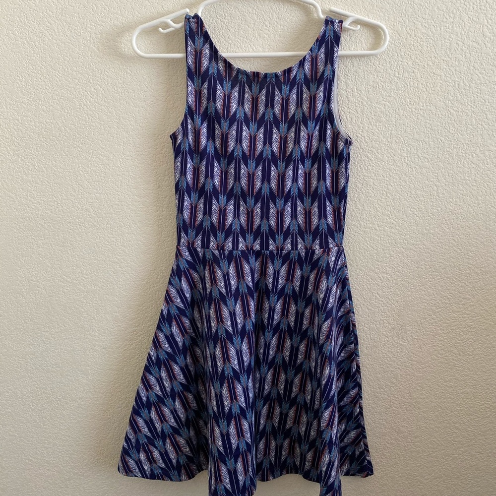 Bow and feather skater dress